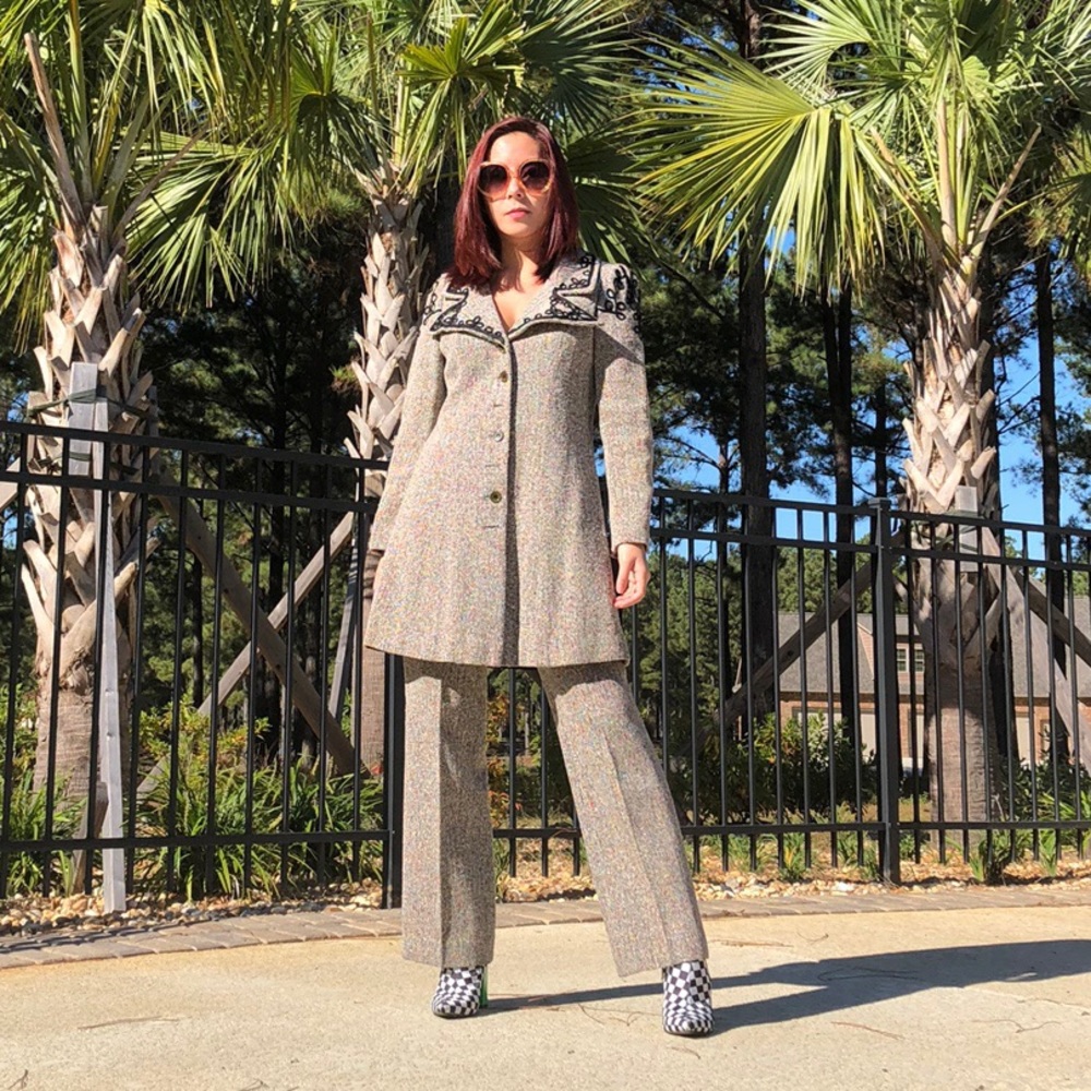VINTAGE 1970s GRAY MATTER LEISURE SUIT SET